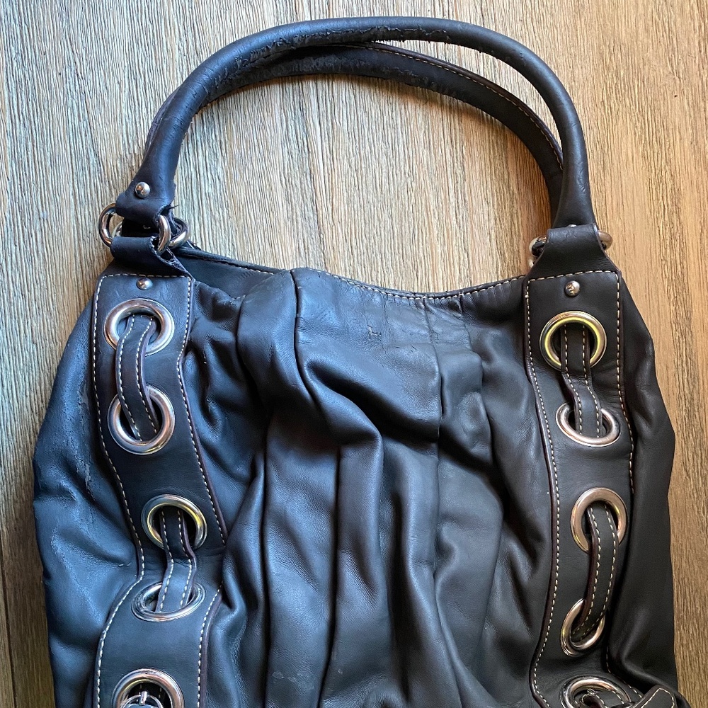 Tosca Black Leather Shoulder Bag / Tote